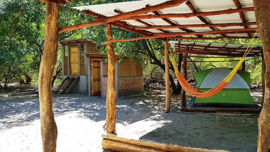 View from one of our camping huts